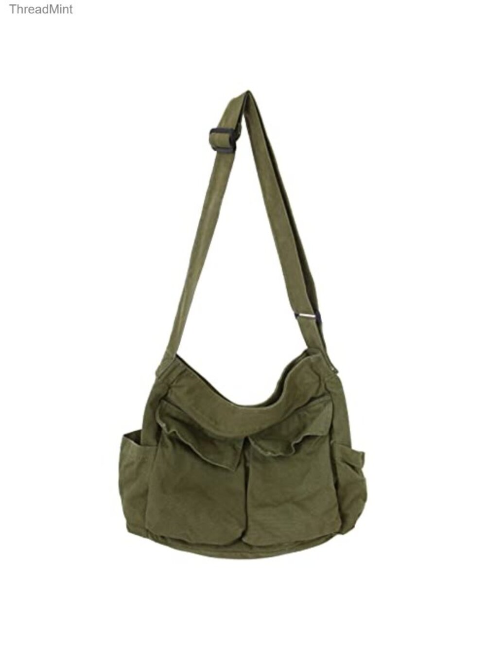 Canvas Messenger Bag Large Hobo Bag Crossbody Shoulder Tote with Pockets for